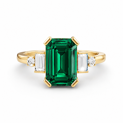 Emerald Birthstone Ring in Lab Grown Emerald