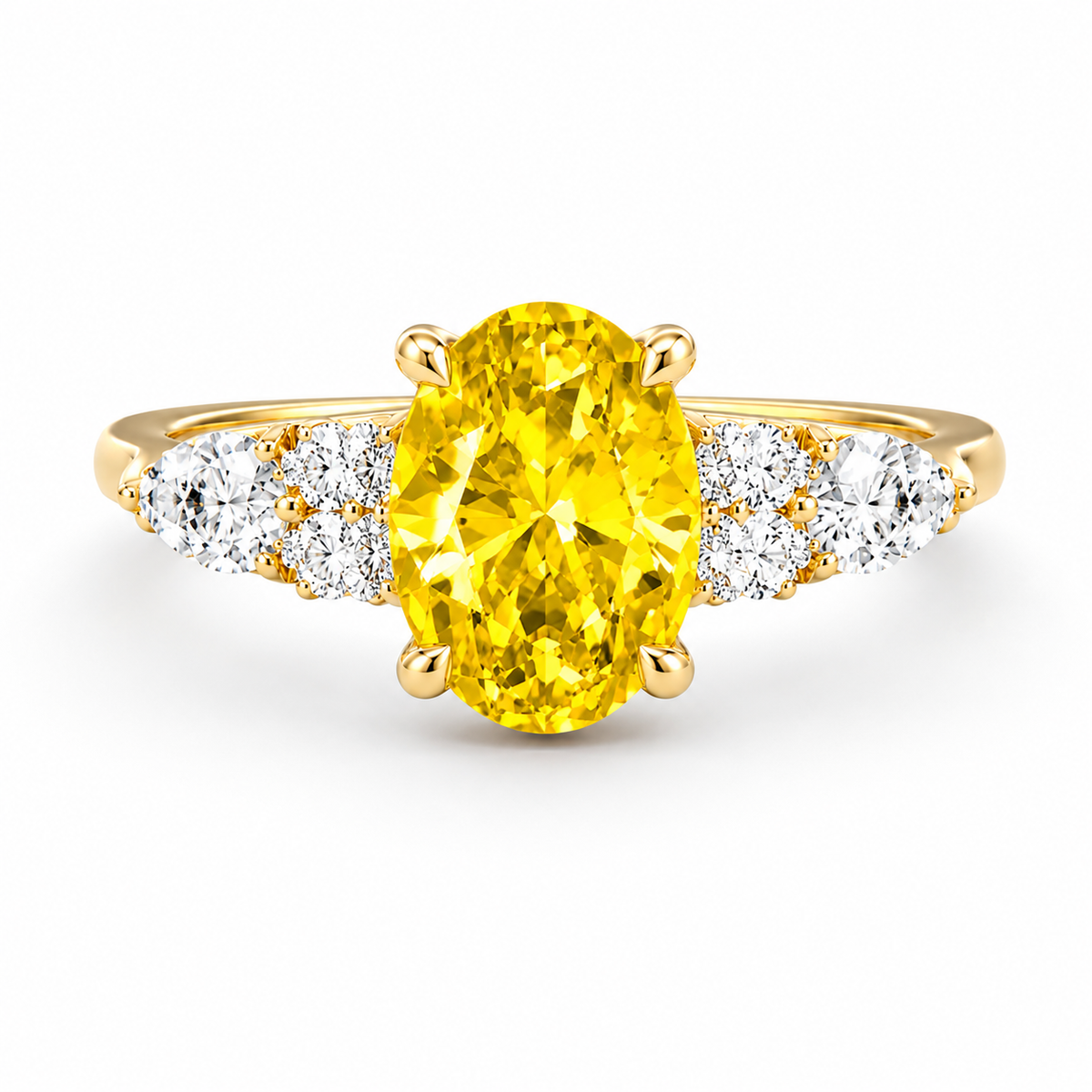 Lab grown diamond sapphire gold ring