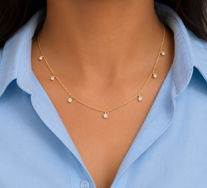 Diamond gold pendant necklace for women