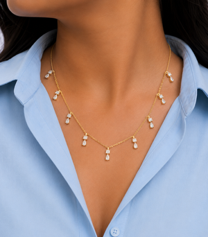 Meher Drop Diamond Charm Necklace | Lab-Grown Diamond