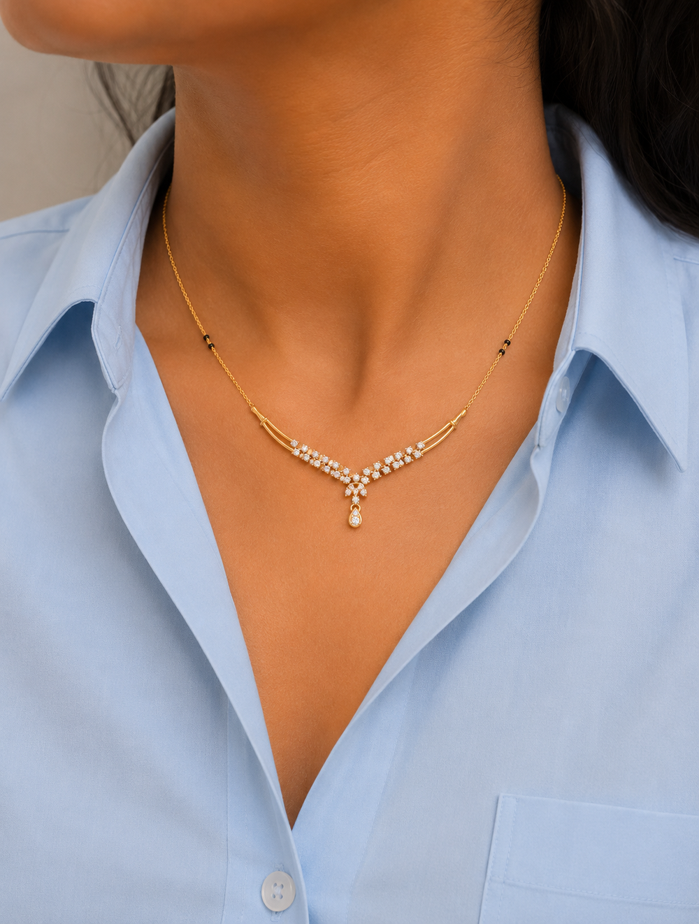 Siddhi Round Diamond Mangalsutra | Lab-Grown Diamond
