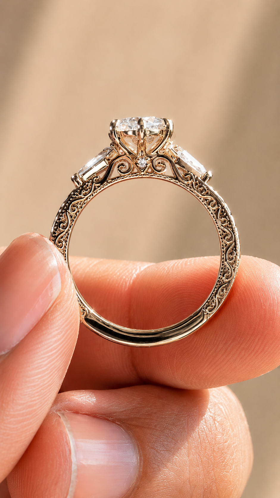 Anarkali Brilliant Cut Dutch Marquise Engagement Ring