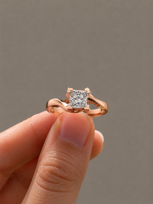 Princess-Cut Crossline Solitaire Engagement Ring | Lab-Grown Diamond