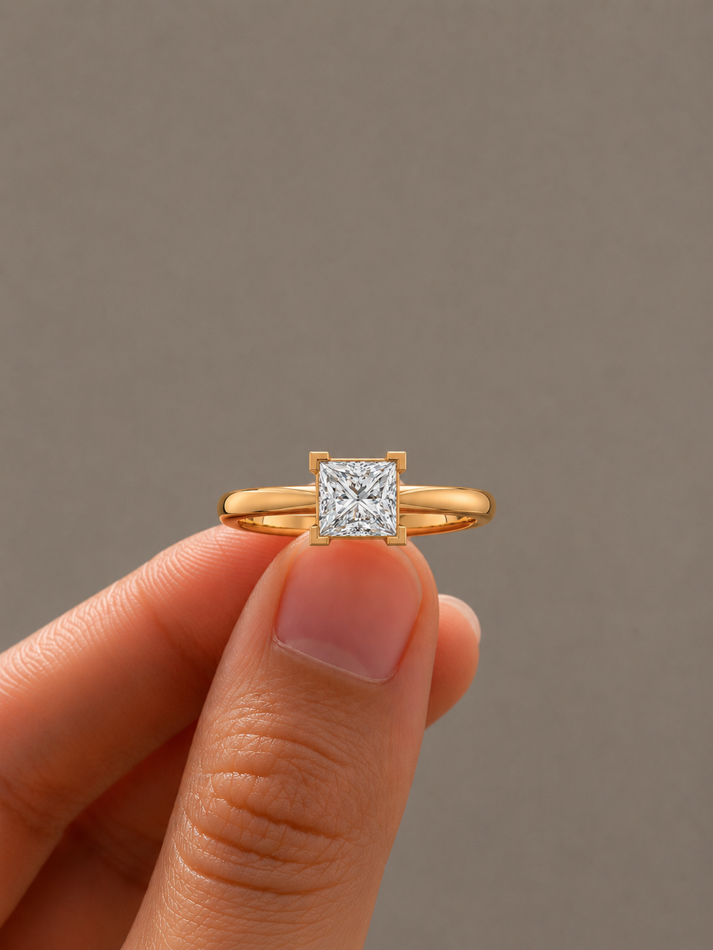 Four-Prong Princess-Cut Solitaire Engagement Ring | Lab-Grown Diamond