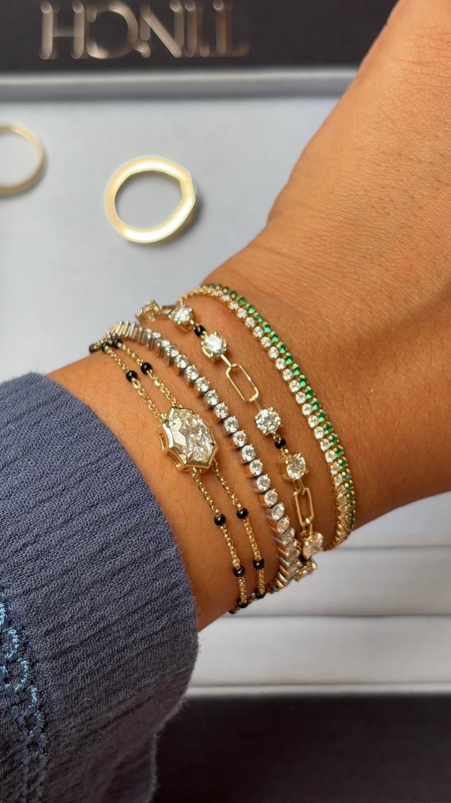 Paperclip Diamond Mangalsutra Bracelet