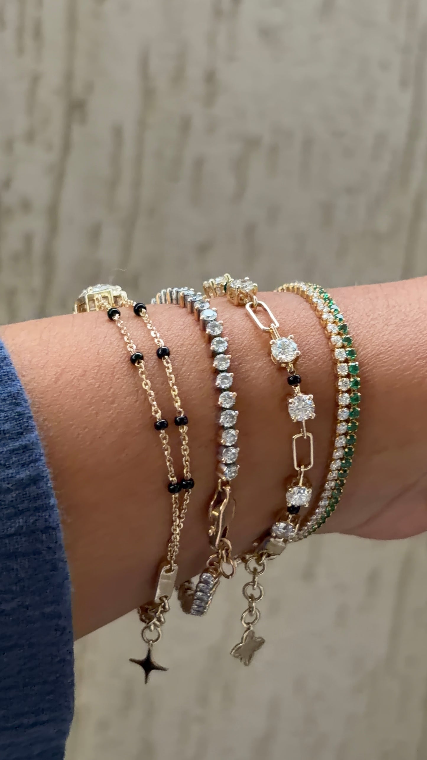 Paperclip Diamond Mangalsutra Bracelet