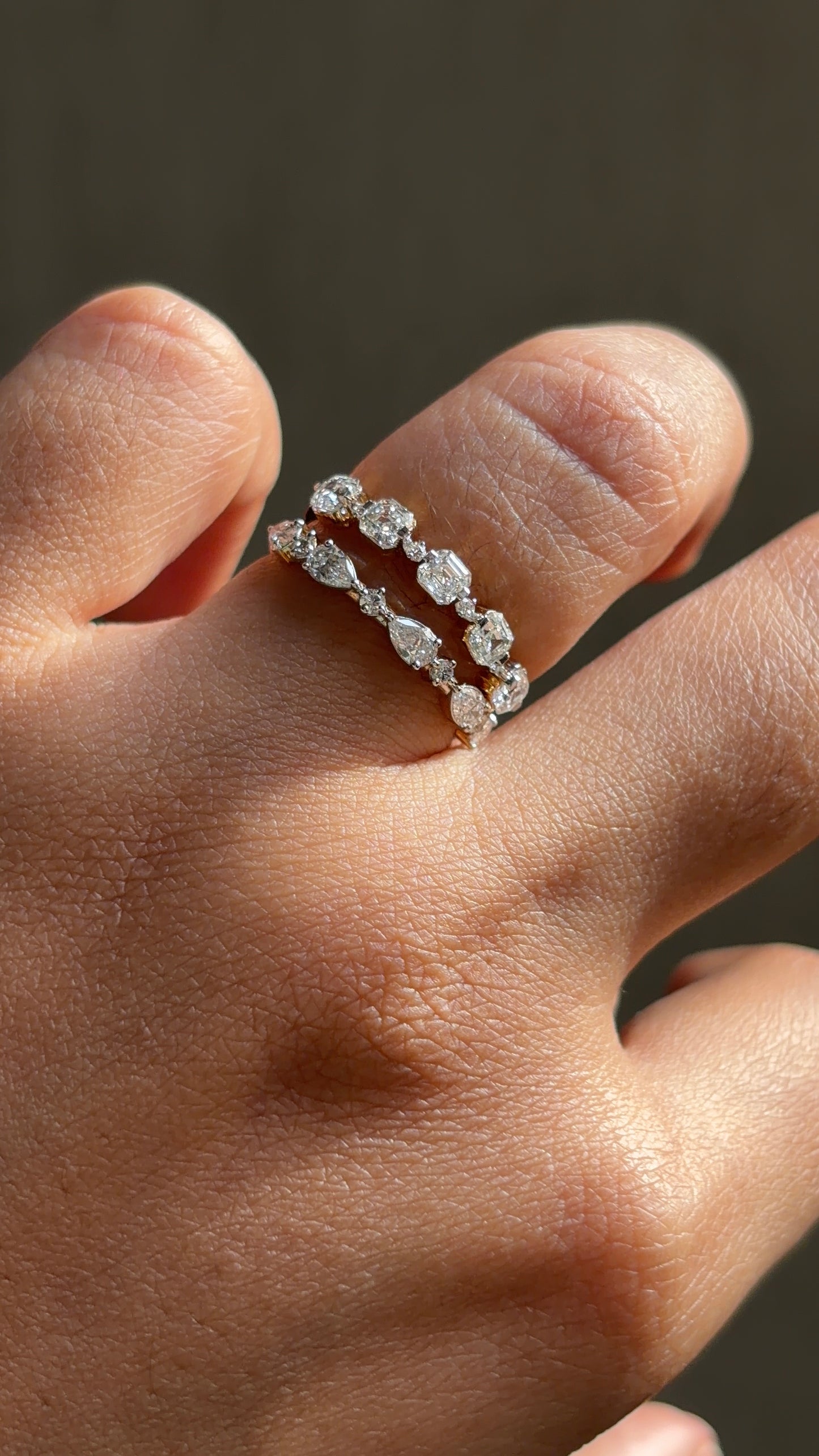 Cushion & Round Stack Ring