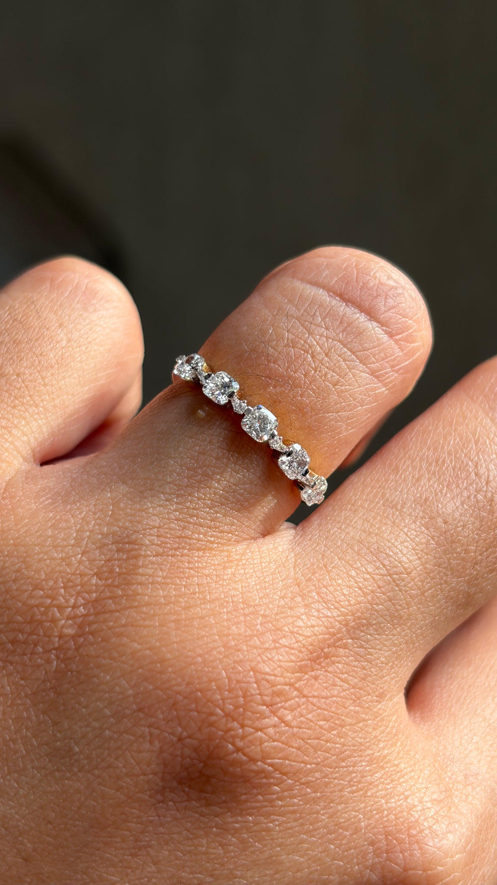 Cushion & Round Stack Ring