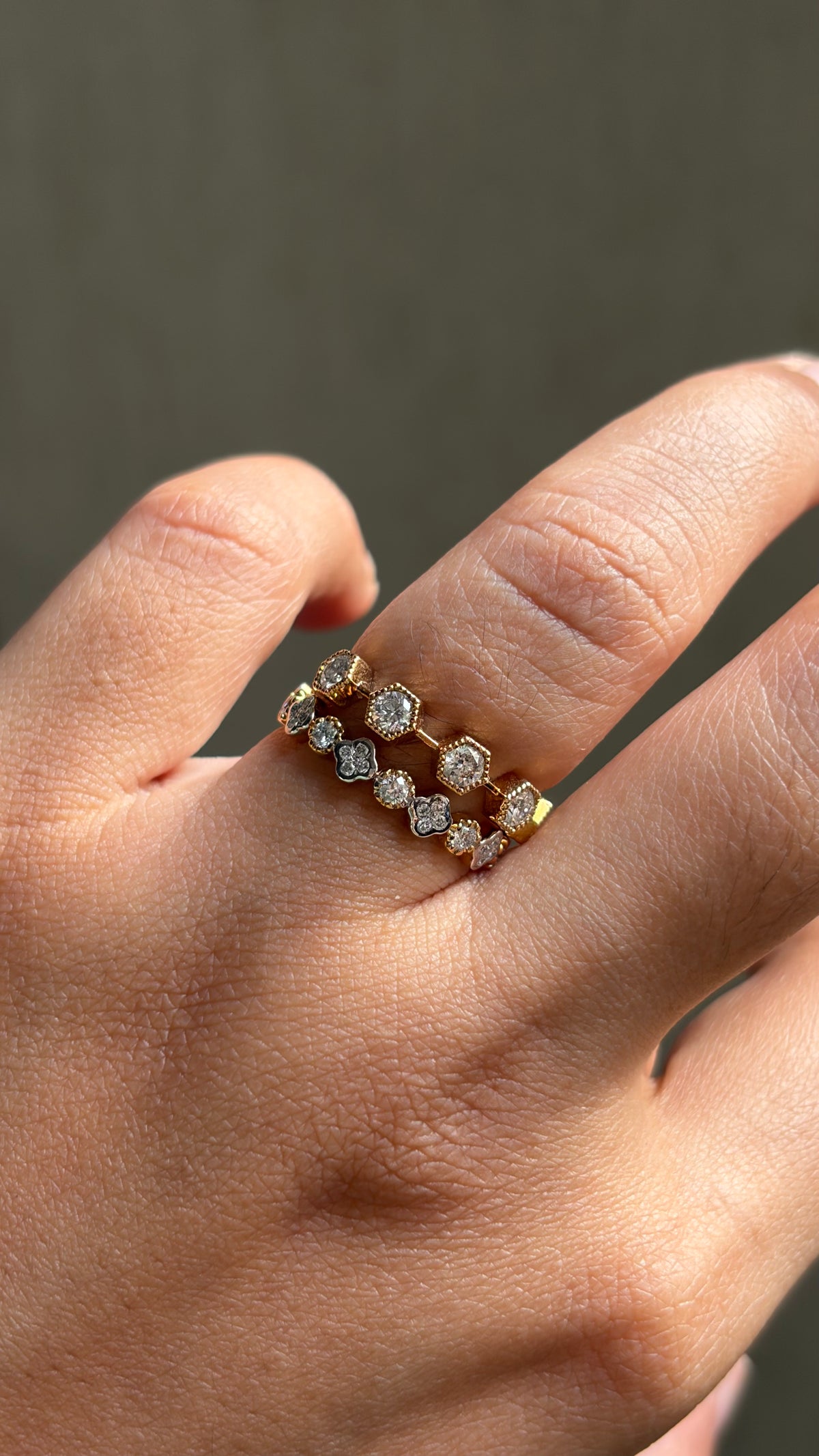 Half Eternity Round Stack Ring