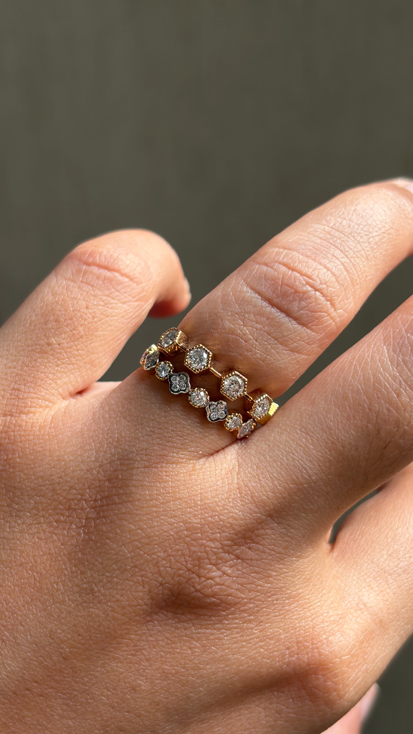 Half Eternity Round Stack Ring