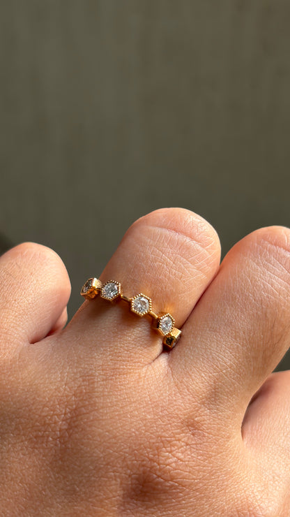 Half Eternity Round Stack Ring