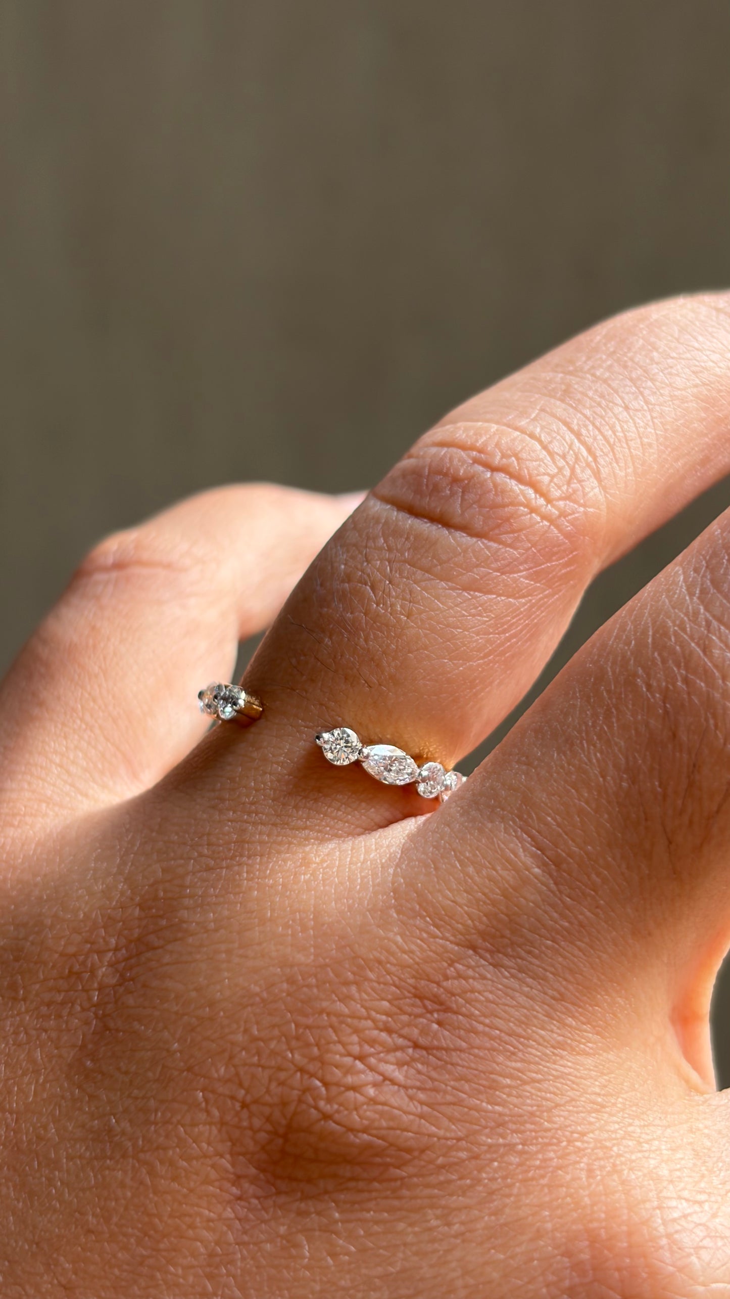Open Marquise & Round Stack Ring