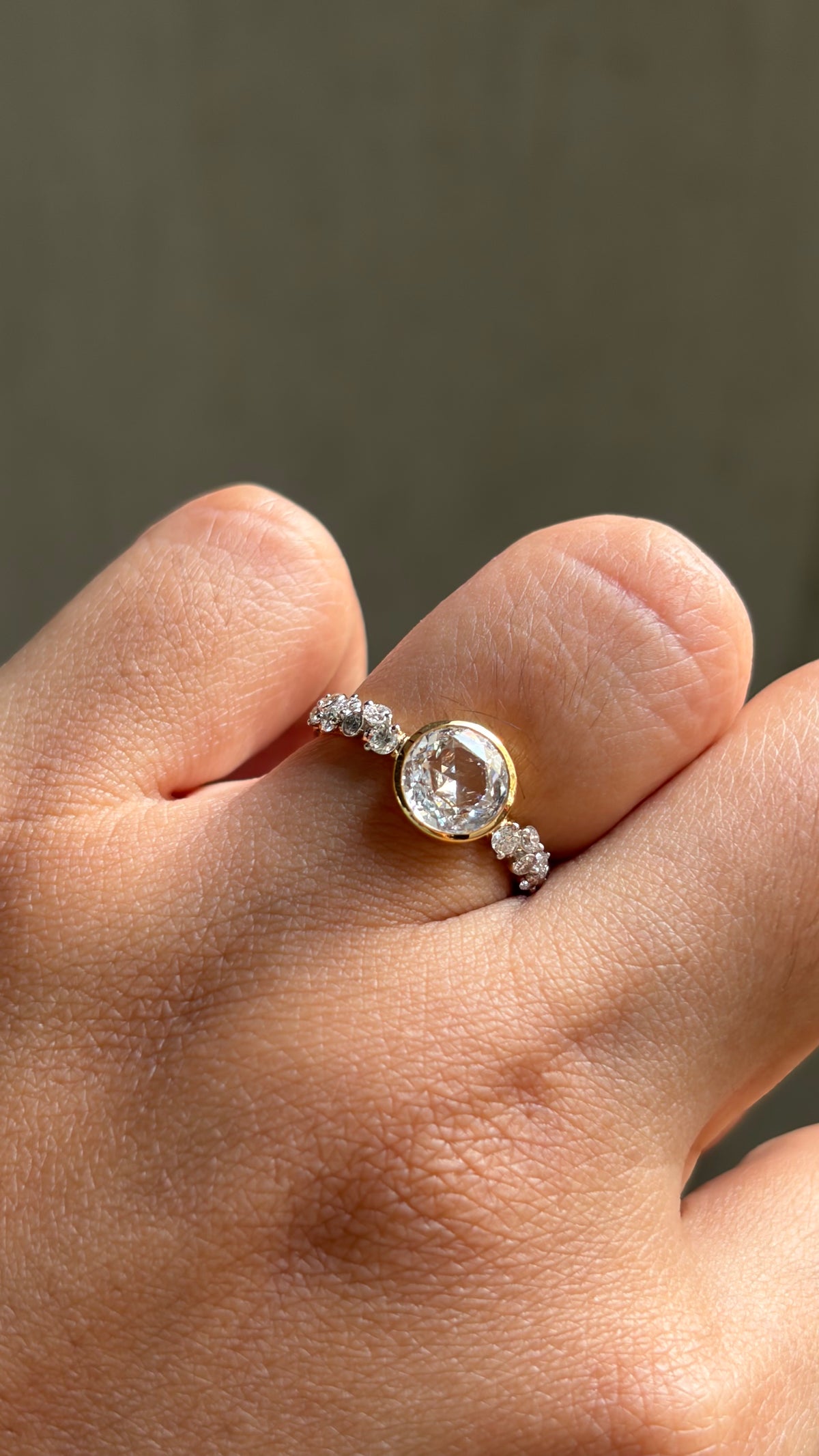 Rosecut Round Diamond Engagement Ring