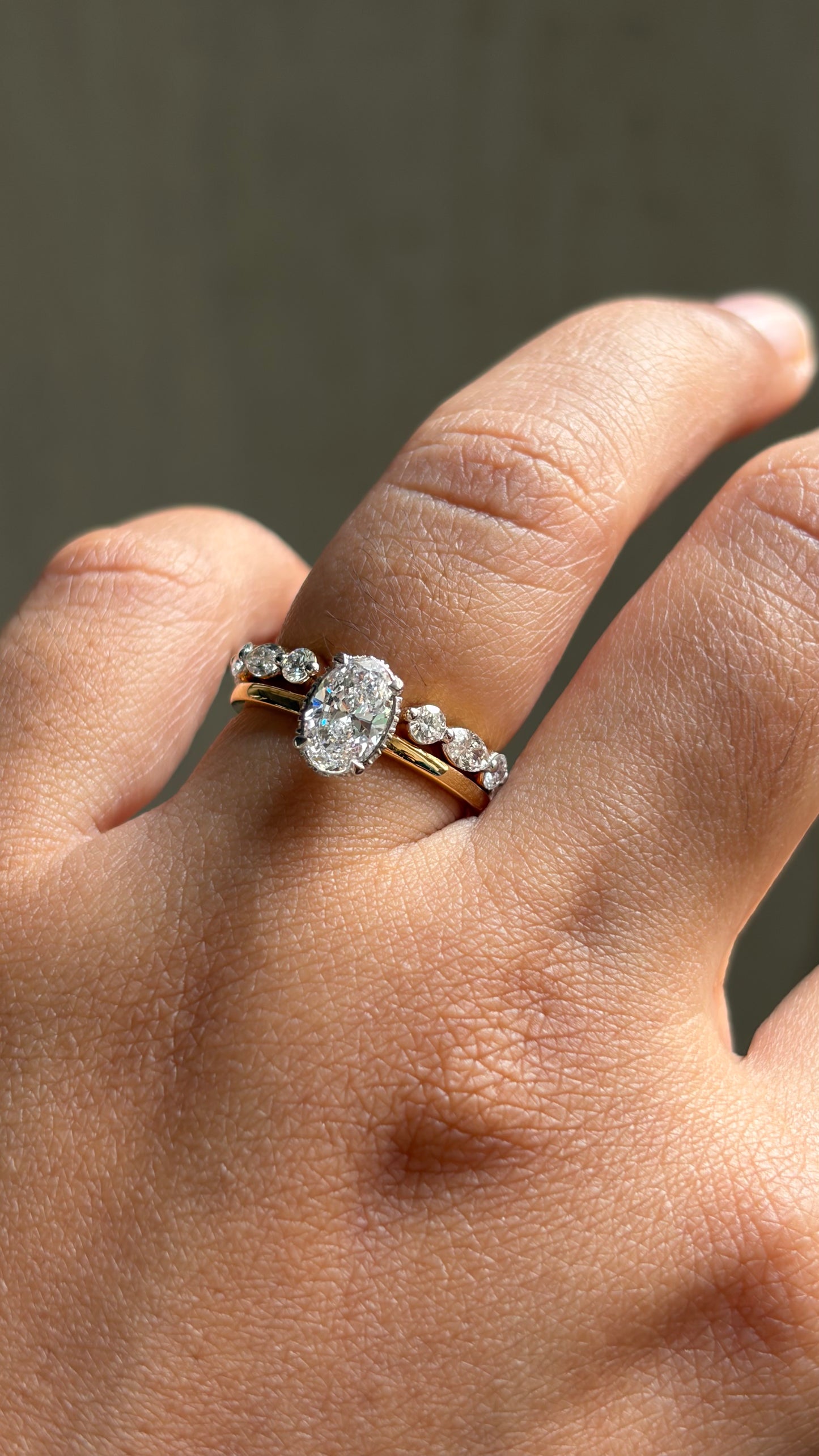 Oval Solitaire Halo Ring