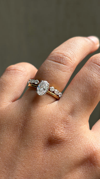 Oval Solitaire Halo Ring