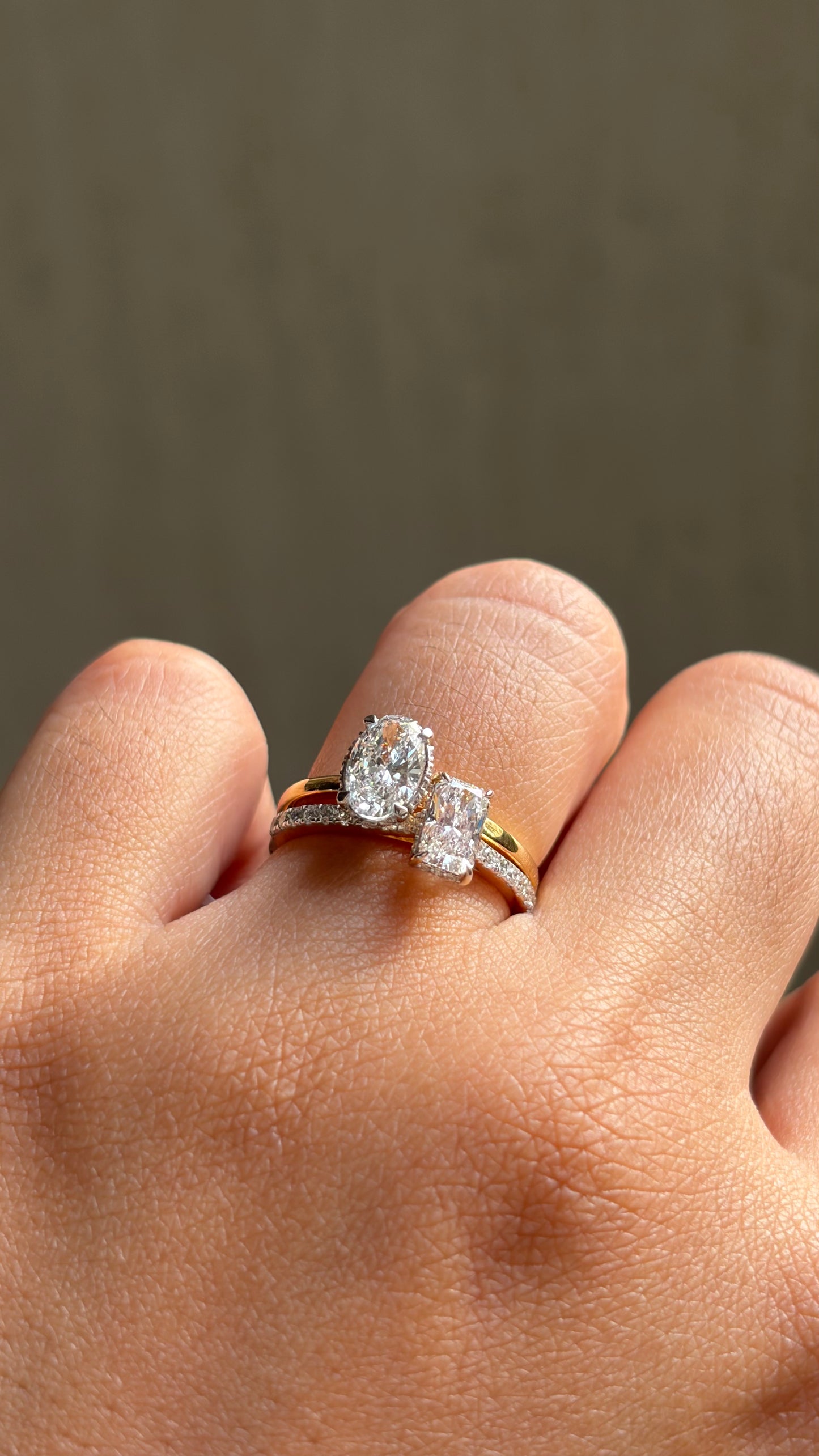 Oval Solitaire Halo Ring
