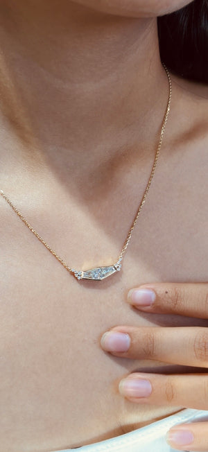 Twin Trapezoid Diamond Necklace