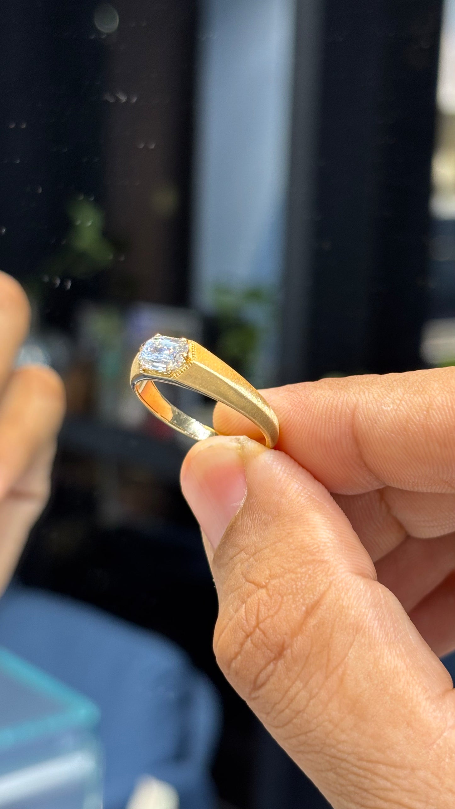 Ashoka Cut Knife Edge Men's Ring