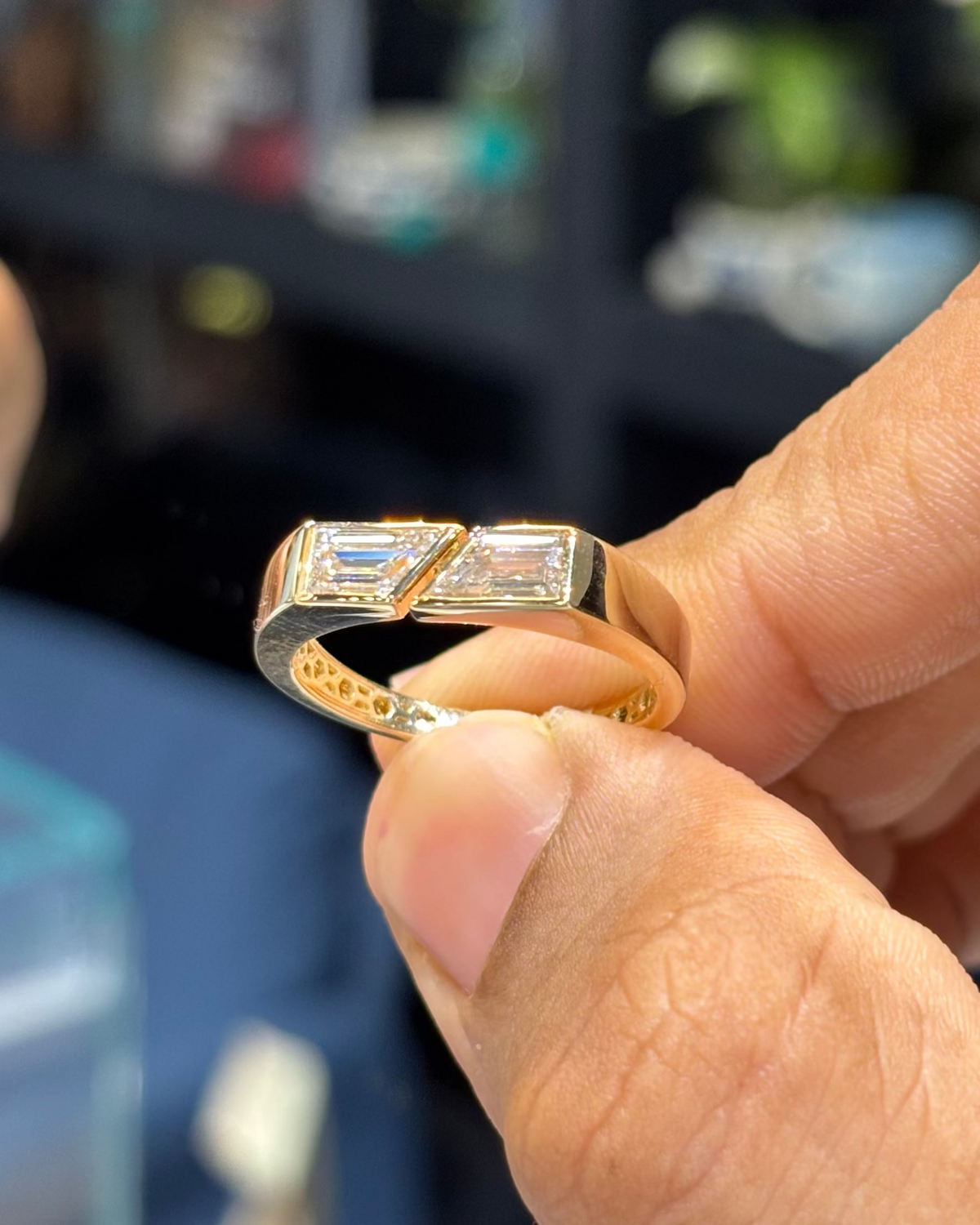 Vertex Trapezoid Diamond Men's Ring