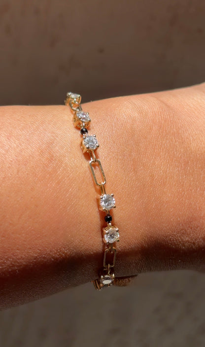 Paperclip Diamond Mangalsutra Bracelet