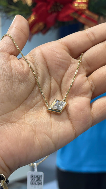 2 Ct Custom Lozenge Cut Necklace in Lab Grown Diamond