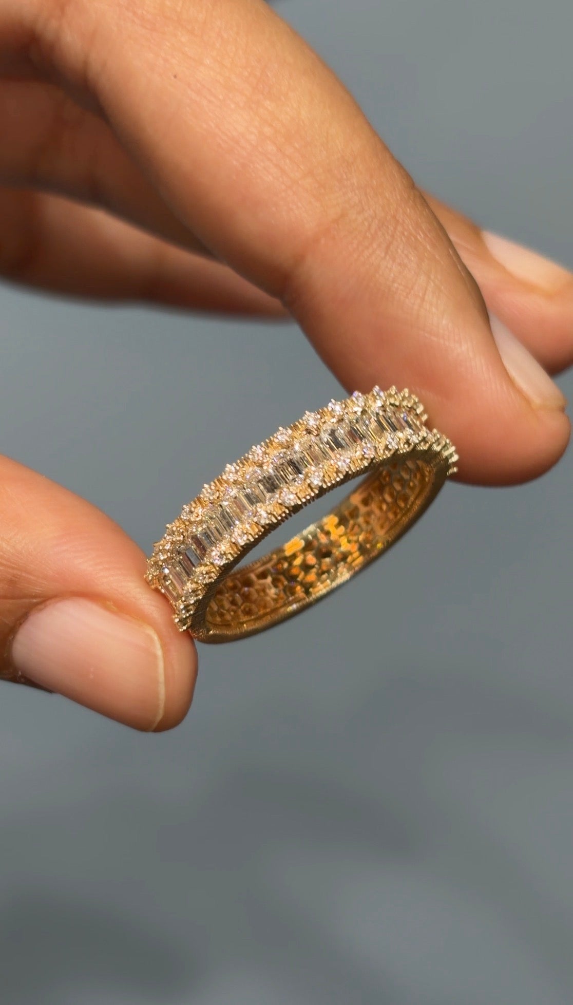The Emerald Pavé Lattice Men's Ring