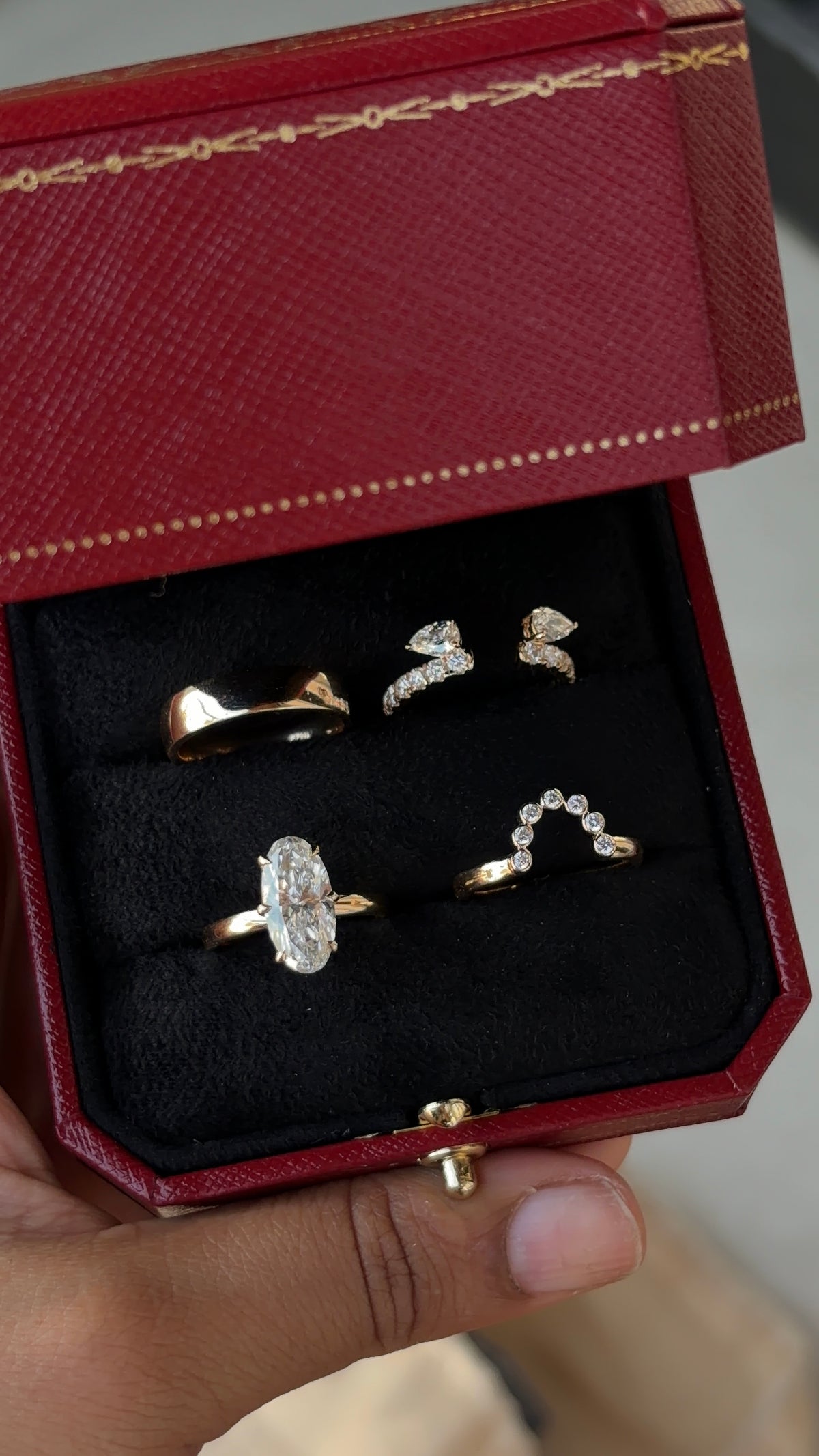 The Modular Diamond Stack, Four-Ring Lab-Grown Diamond Set, IGI-Certified, 14K 18K Gold, front view