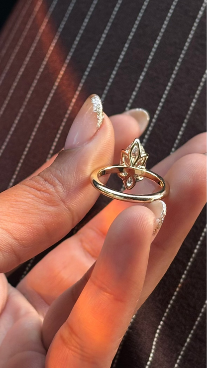Tulip Setting Marquise Solitaire Engagement Ring