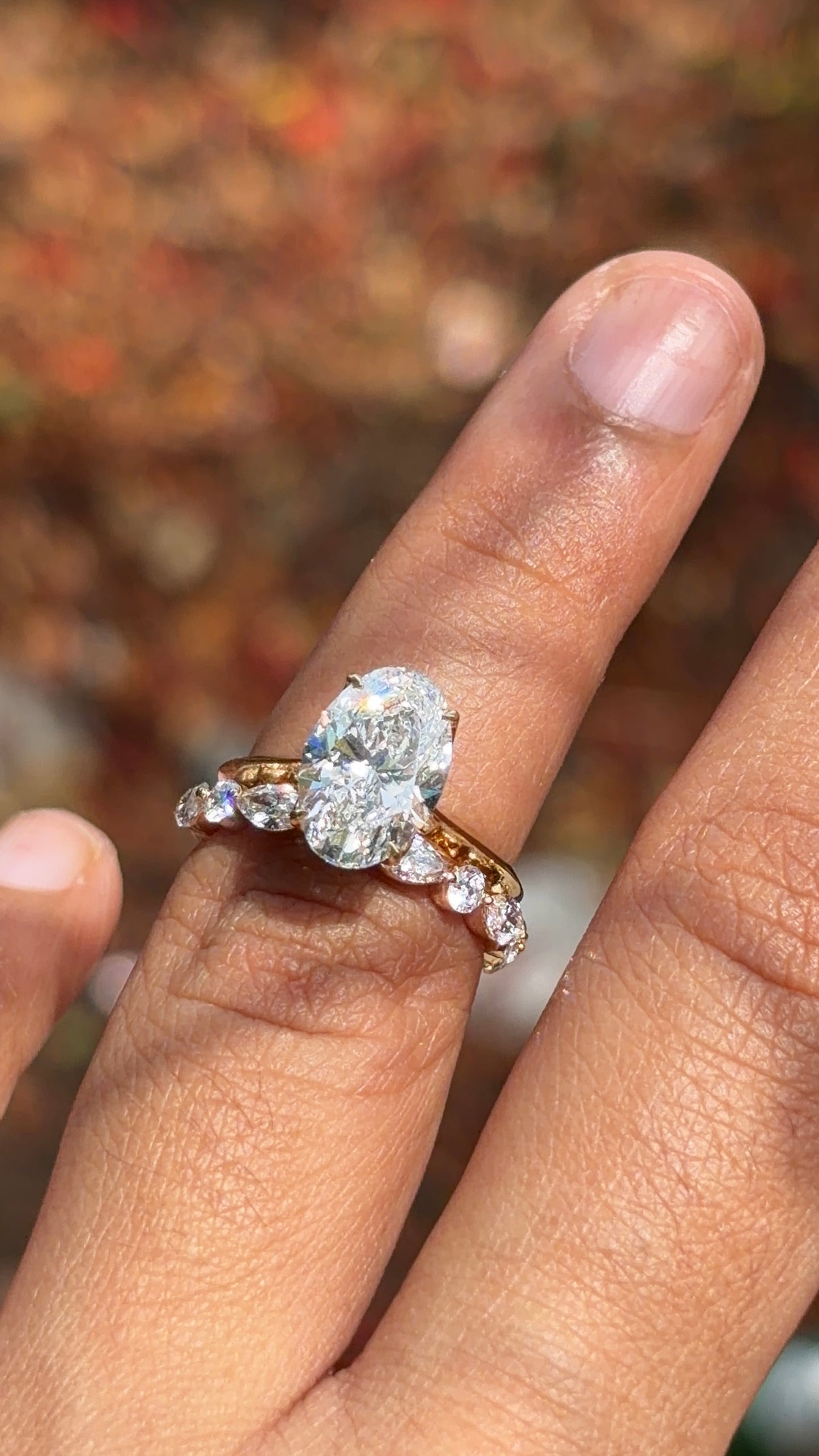 Knife Edge Oval Solitaire Ring