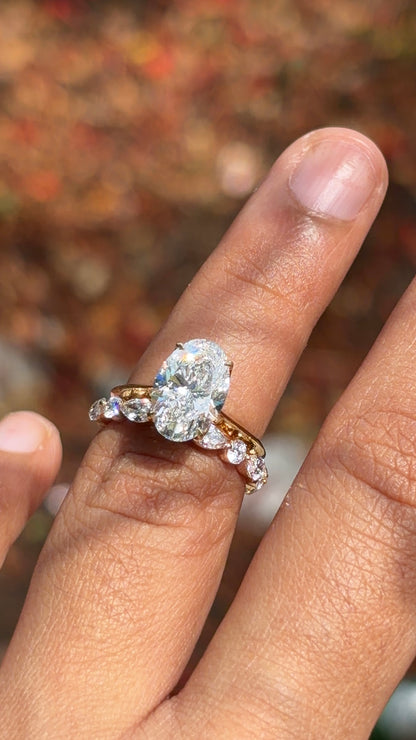 Knife Edge Oval Solitaire Ring