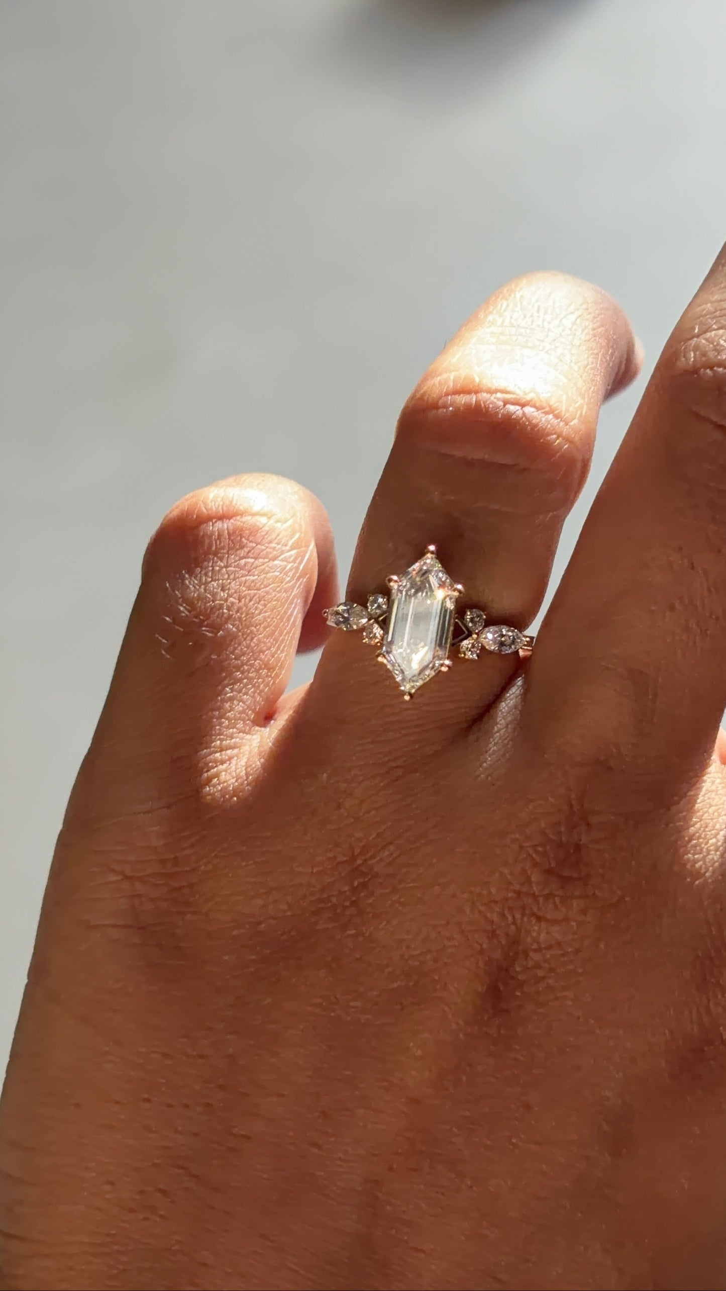 Hexagonal Vintage Diamond Ring