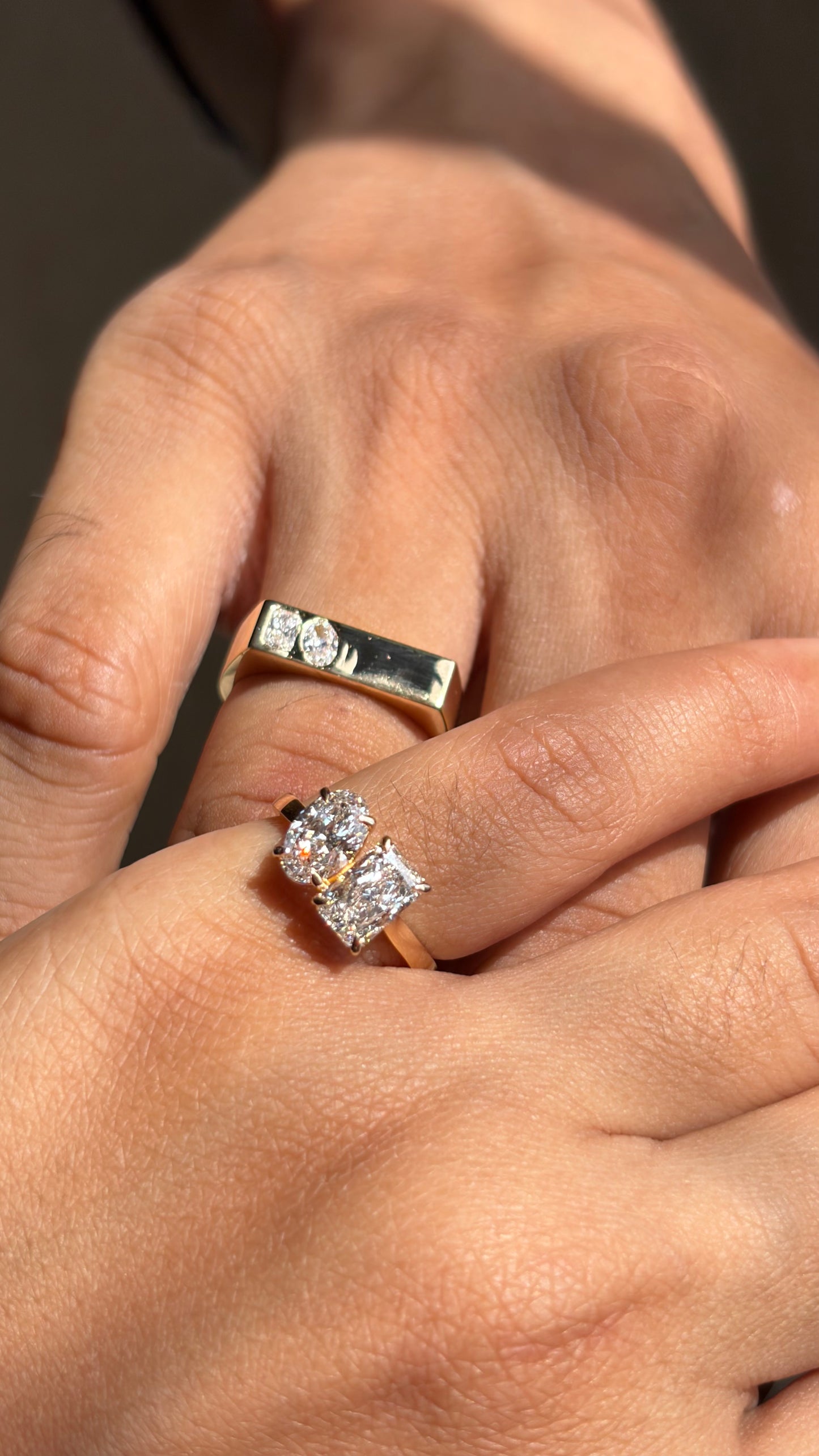 Oval & Radiant Toi et Moi Ring