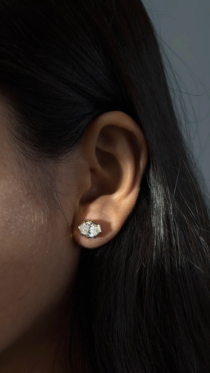 Diamond gold earrings for women daily wear