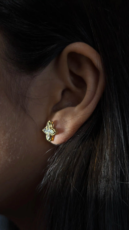 Diamond gold earrings for women daily wear