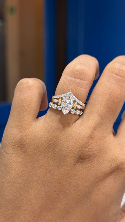 Dual Marquise Stack Engagement Ring