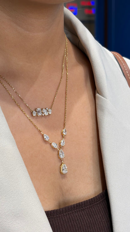 Lab grown diamond gold necklace for women bridal