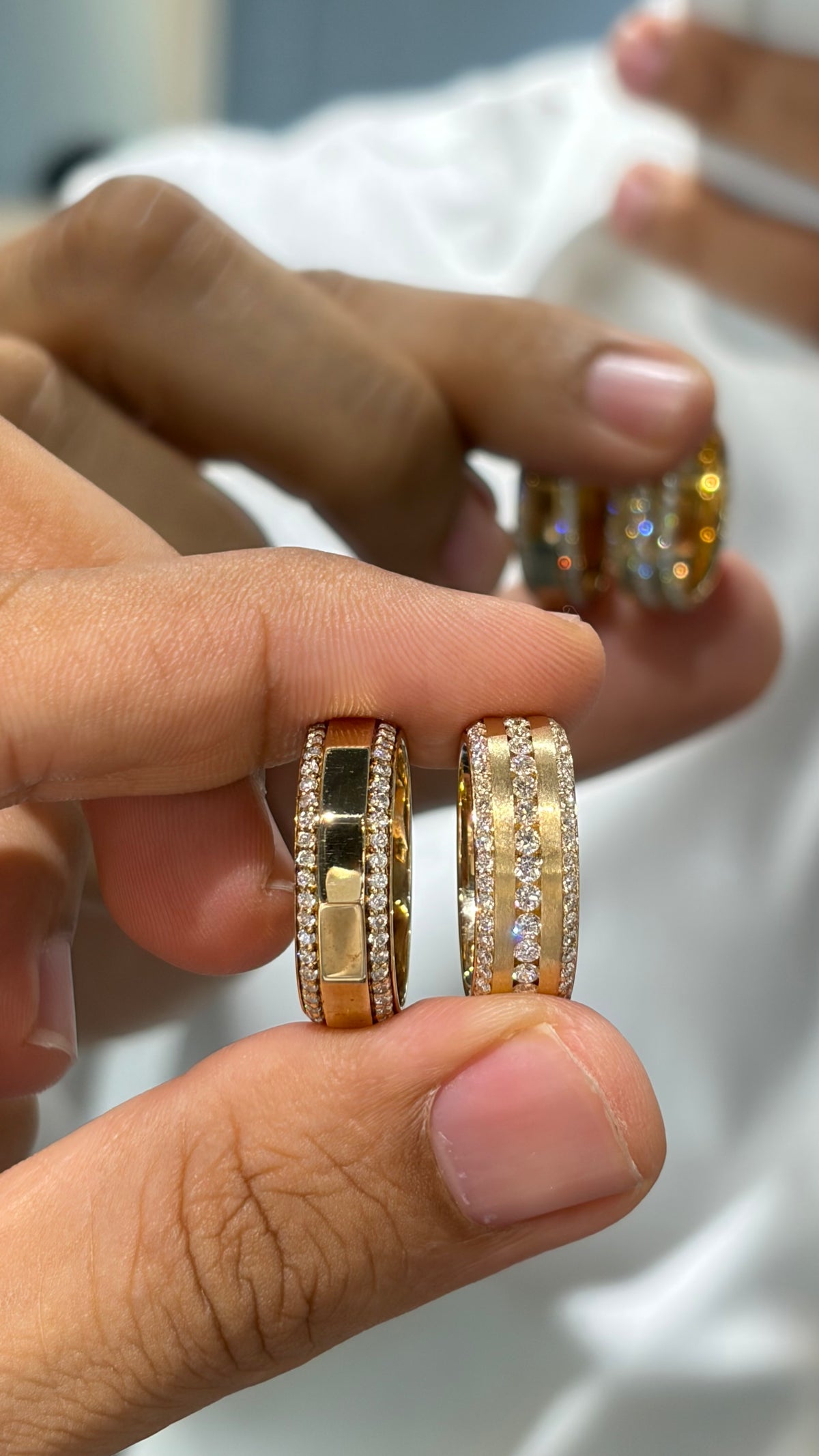 Diamond gold band for men daily wear