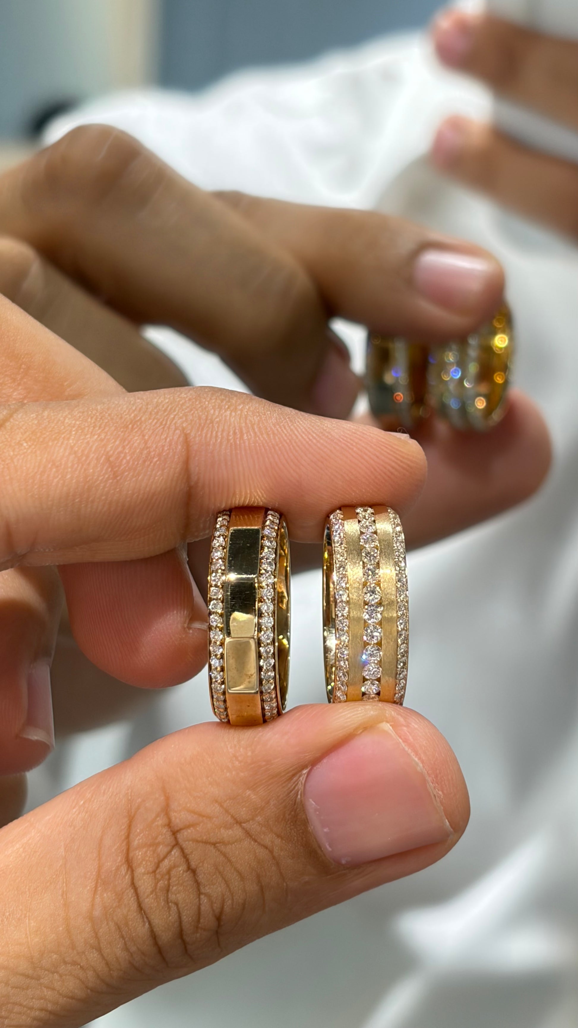Diamond gold band for men daily wear
