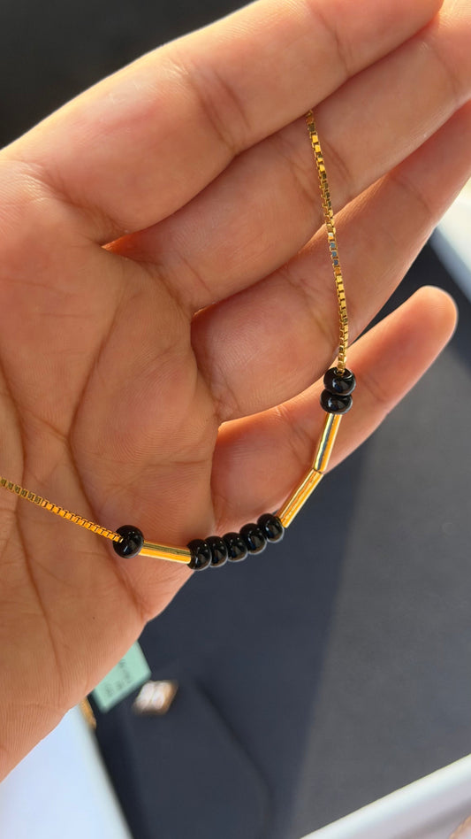 Morse Code Custom Gold Necklace, 14K 18K Gold, front view
