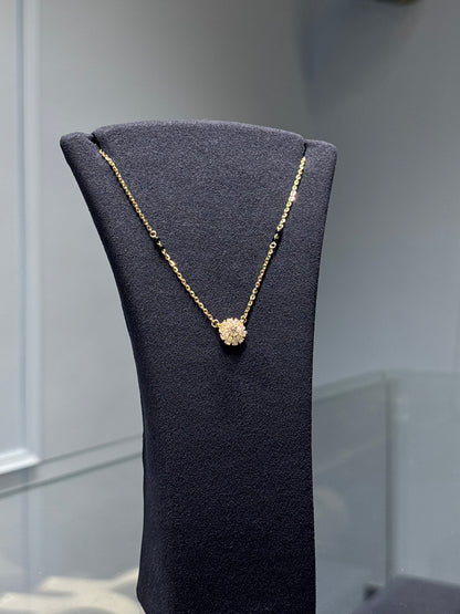 Surya Diamond Mangalsutra - Gold Cluster Pendant Chain | Traditional Indian Jewelry