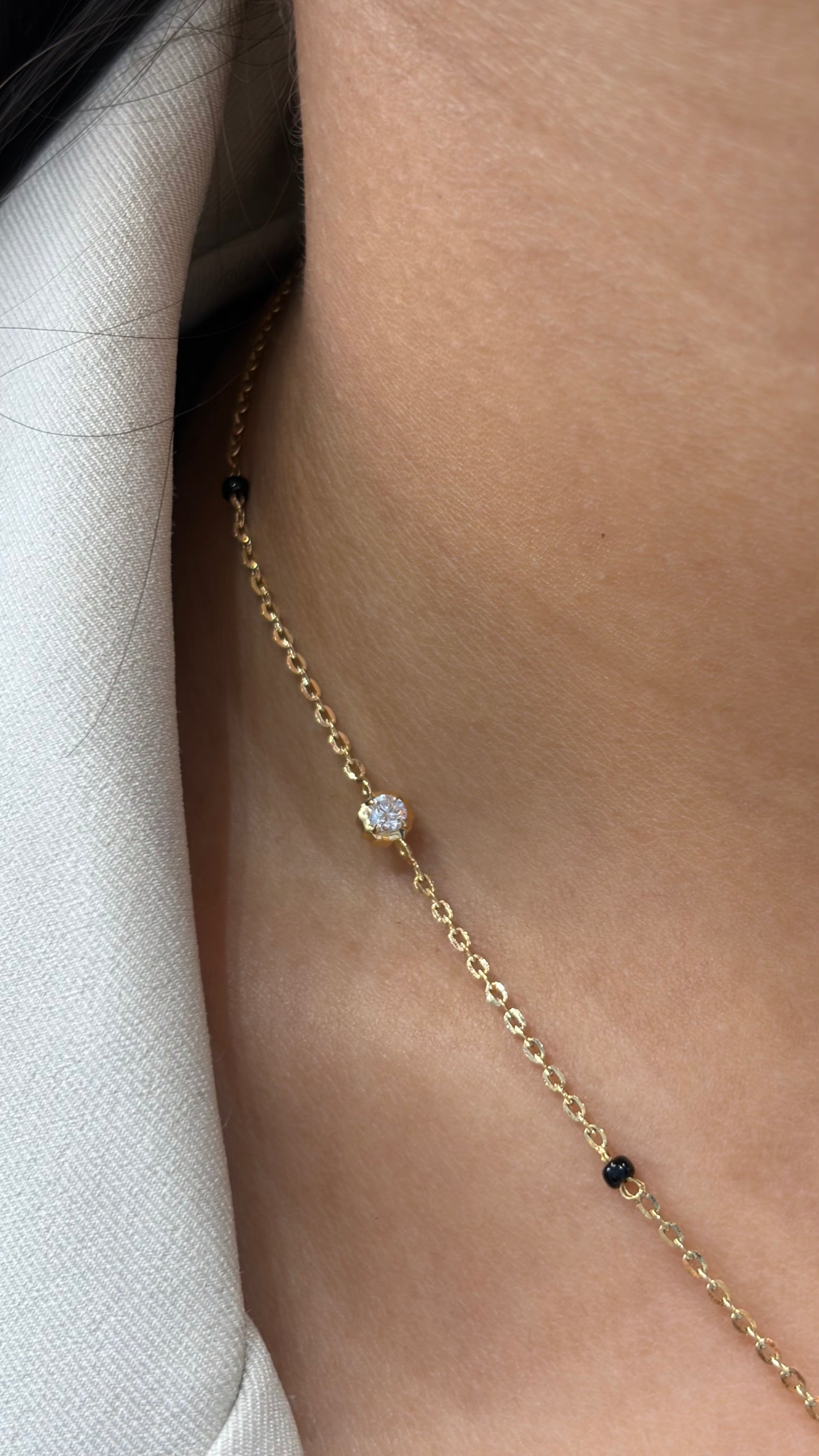 Ardhya Wave Toi Et Moi Round Pear Mangalsutra in Lab Grown Diamond