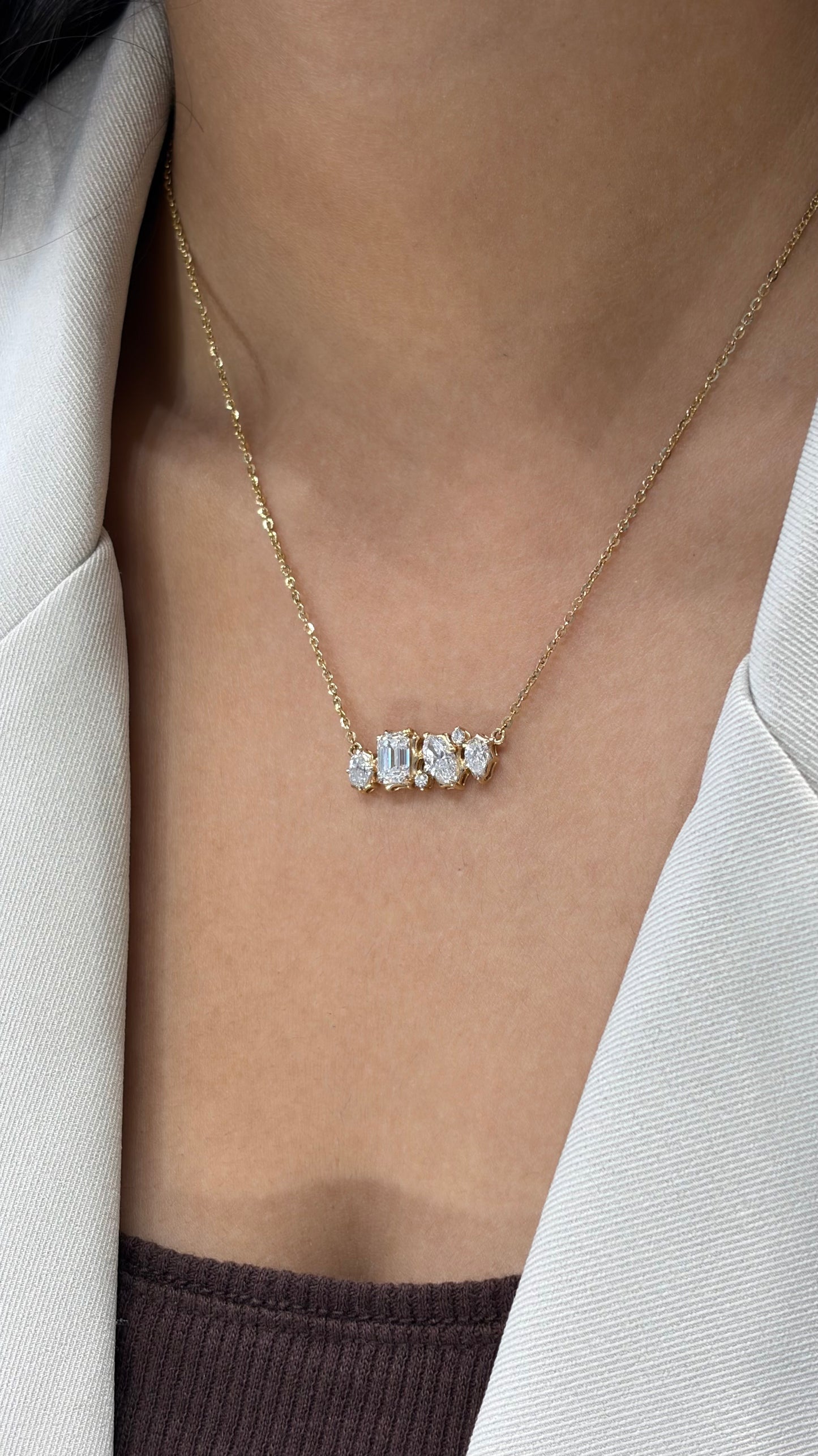 TAJ ARDHYA Multi Shape Mangalsutra in Lab Grown Diamond