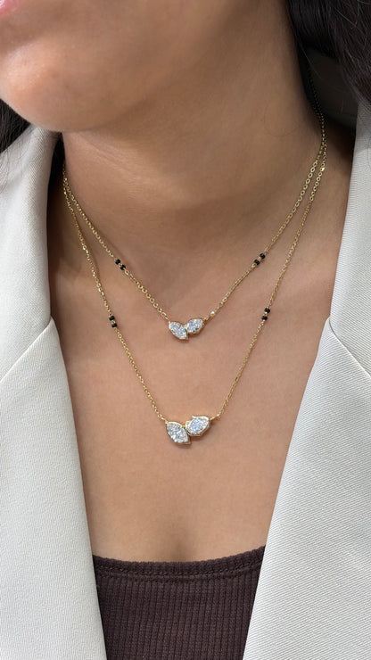 Lab grown diamond gold mangalsutra design for women daily wear