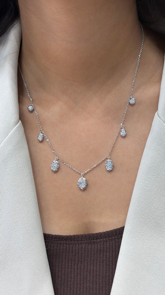 ARDHYA Dangling Pear Crown Setting Mangalsutra in Lab Grown Diamond