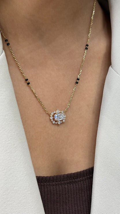 Lab grown diamond gold mangalsutra design for women bridal
