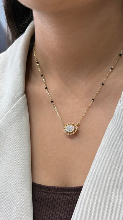 Lab grown diamond gold mangalsutra design for women