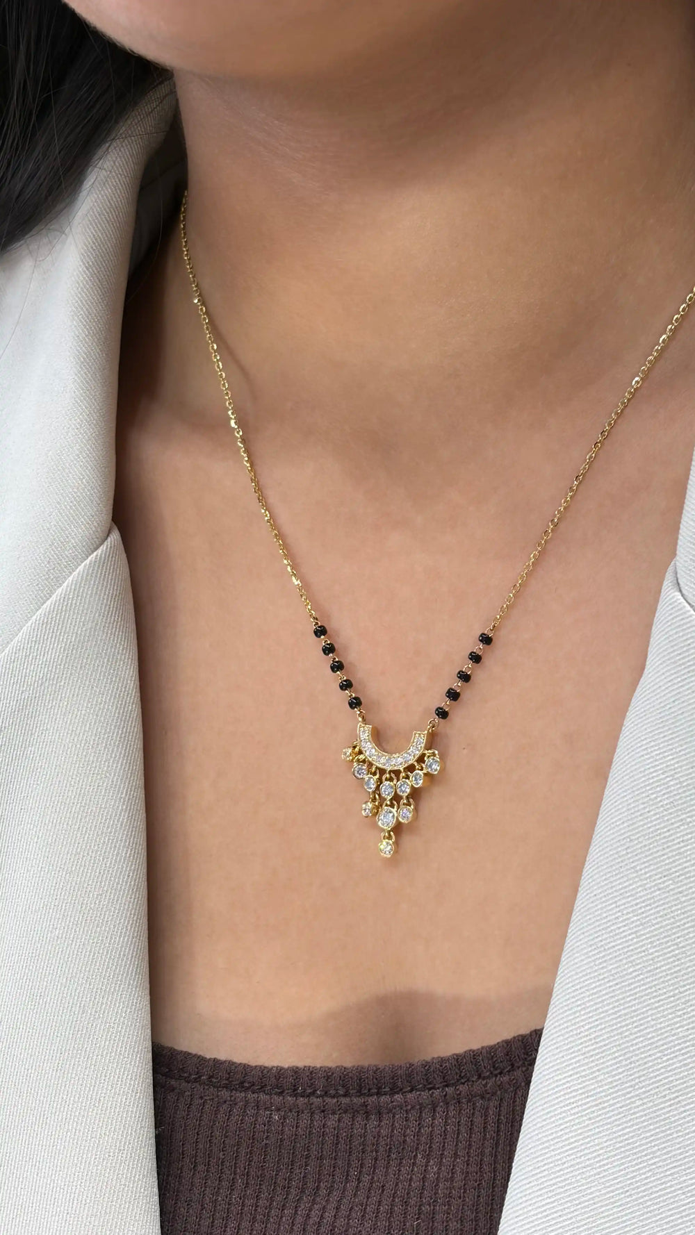 Svara Crescent Drop Mangalsutra | Lab-Grown Diamond