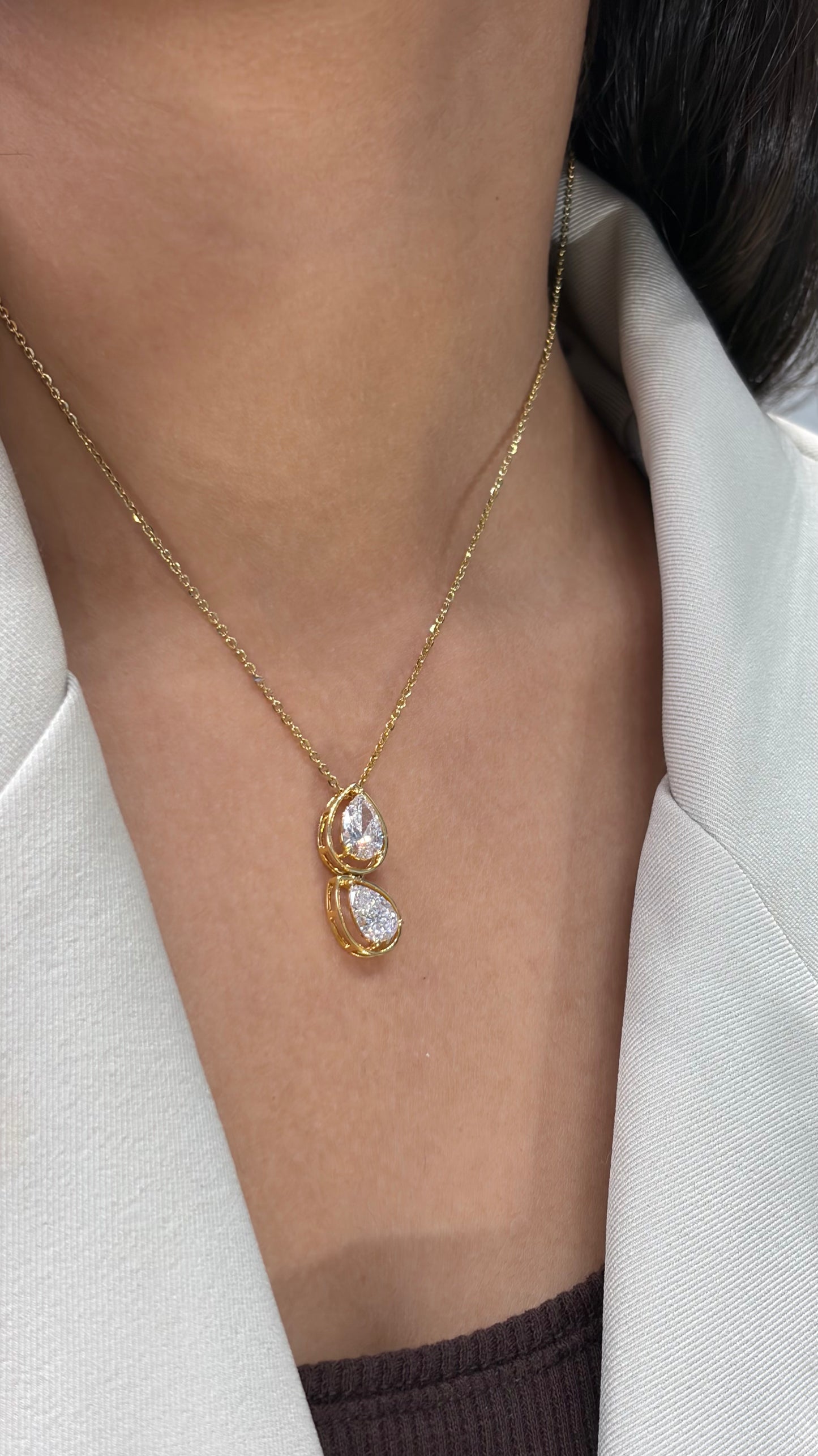 Lab grown diamond gold necklace for women bridal