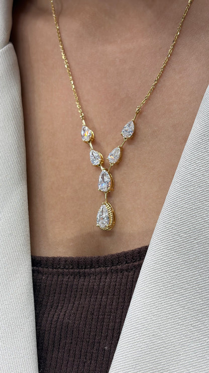Lab grown diamond gold necklace for women bridal