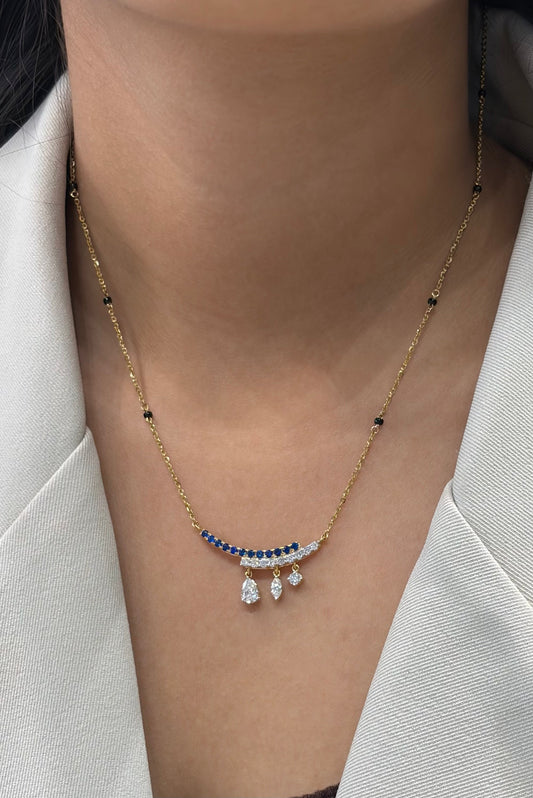 Ruhi Dangling Diamond Lab-Grown Diamond Mangalsutra, IGI-Certified, 14K 18K Gold, front view